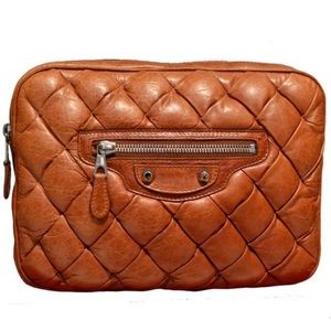 Balenciaga quilted leather puffy clutch